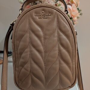 Kate Spade Briar Lane Quilted Mini Convertible Tan Backpack. New, never Used
